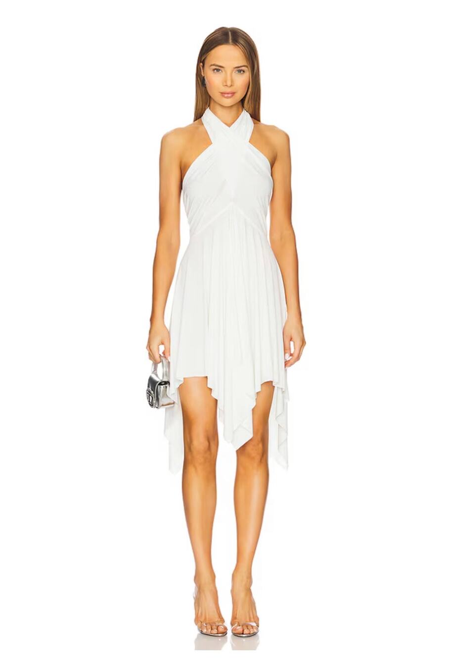 NWT Norma Kamali Convertible Dress in Cream Small New With Tags Mini